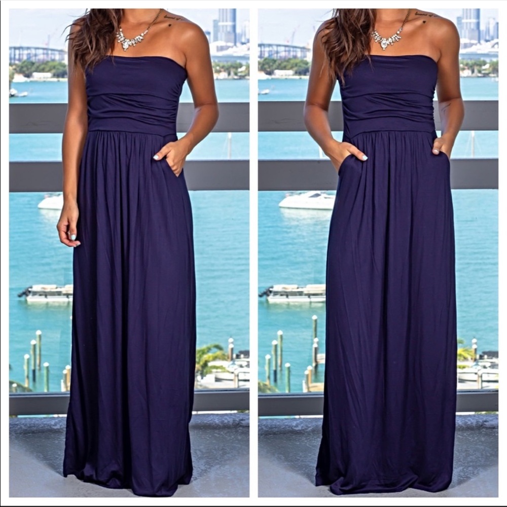 BEST STYLE SLEEVELESS TUBE MAXI DRESS WITH POCKETS - Picture 3 of 4
